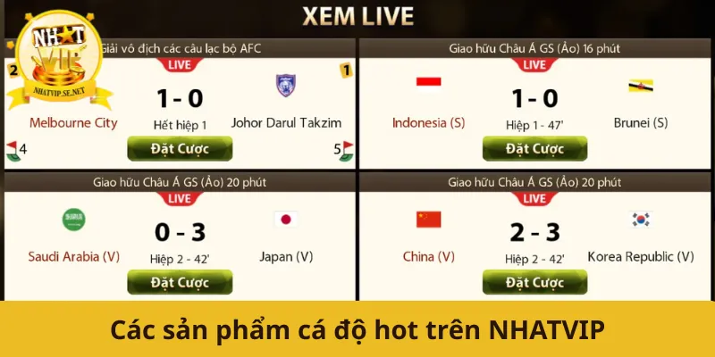 Các sản phẩm cá độ hot trên NHATVIP