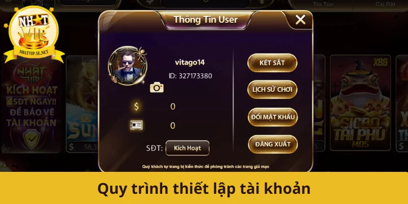 Quy trình thiết lập tài khoản