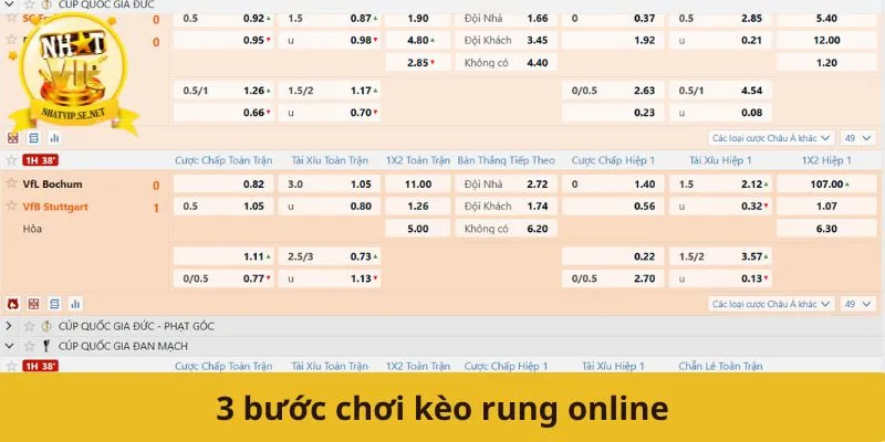 3 bước chơi kèo rung online