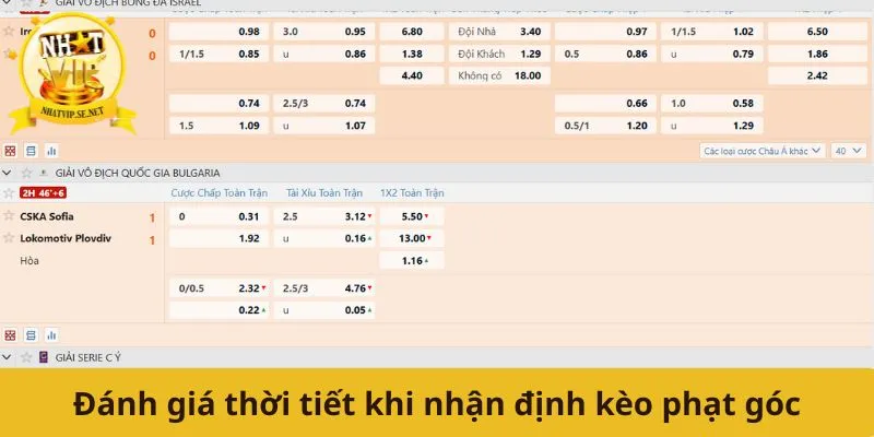 Đánh giá thời tiết khi nhận định kèo phạt góc